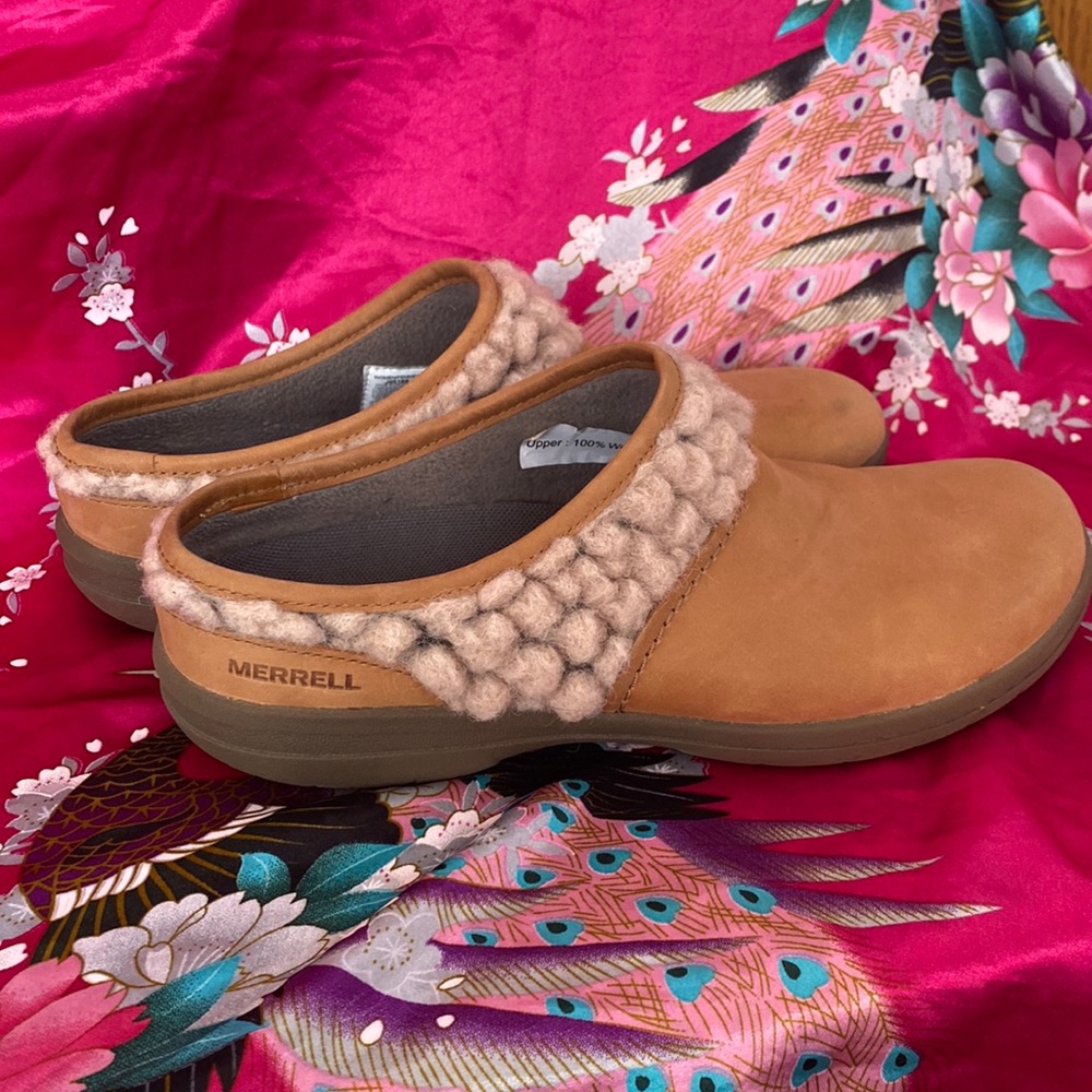 Merrell Encore Kassie Slide Wool Clog Size 8 Natu… - image 1